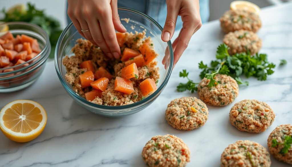 Shaping Salmon Patties