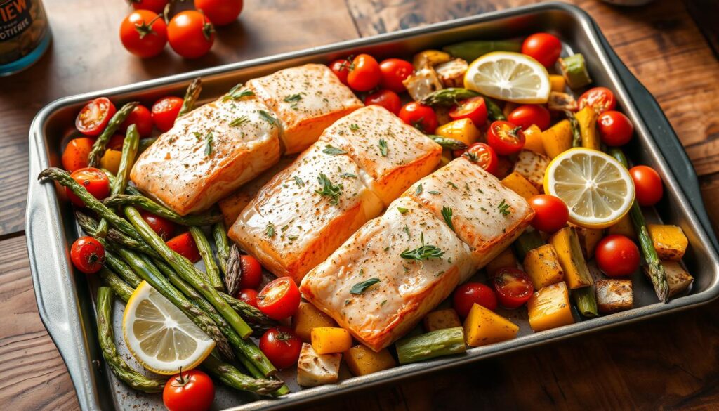 easy salmon sheet pan dinner