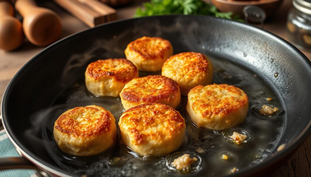 frying salmon croquettes