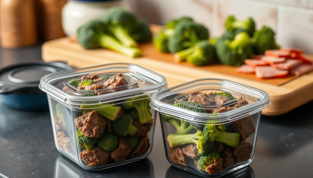 homemade beef and broccoli storage