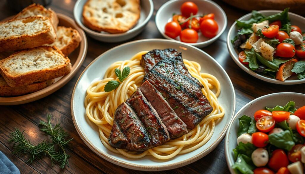 quick steak and pasta dinners