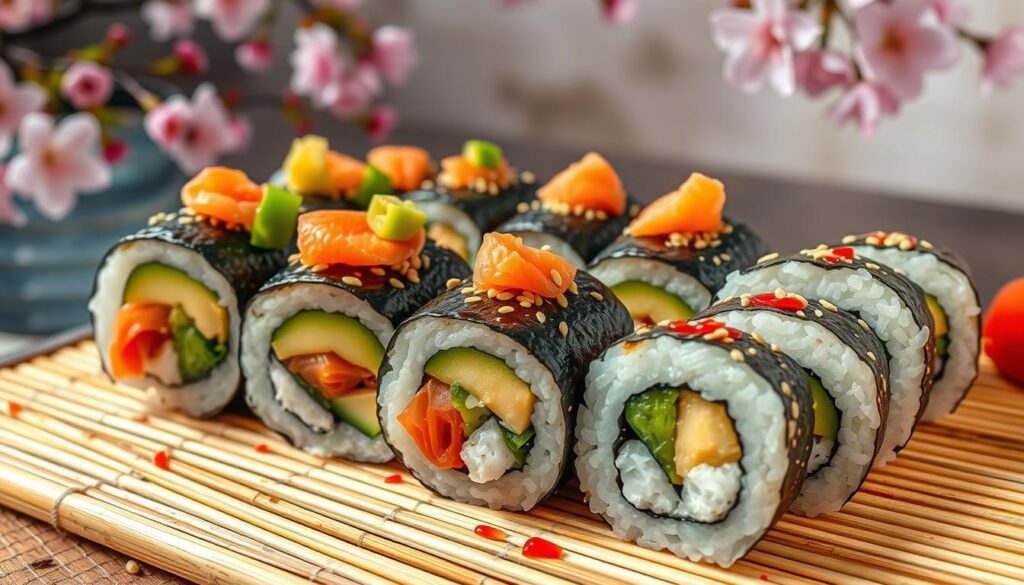 fresh sushi rolls