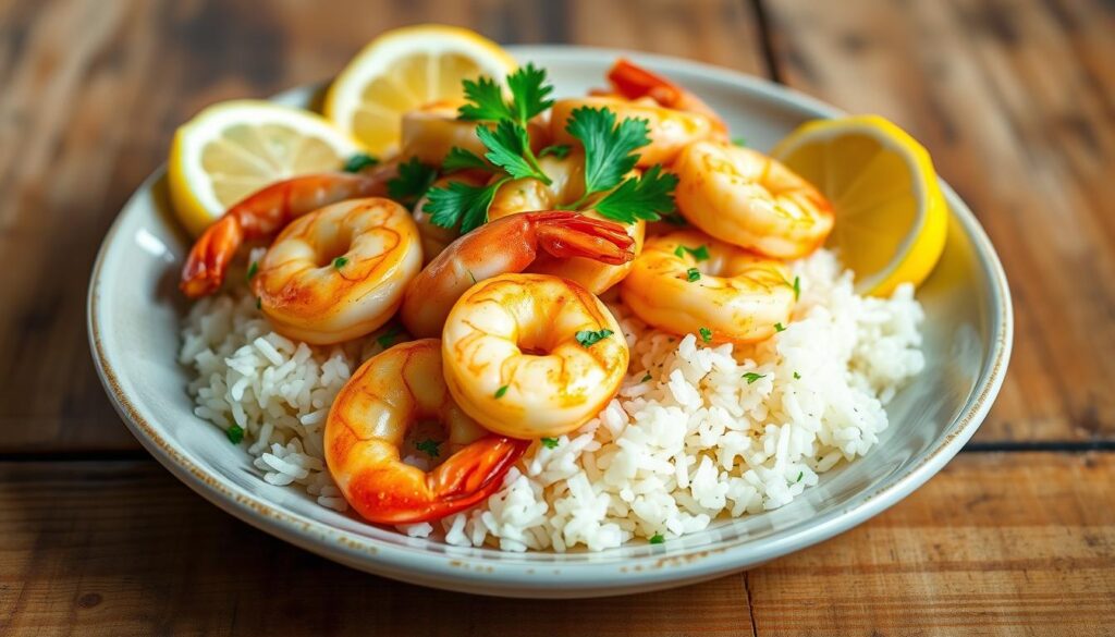 garlic butter shrimp and rice