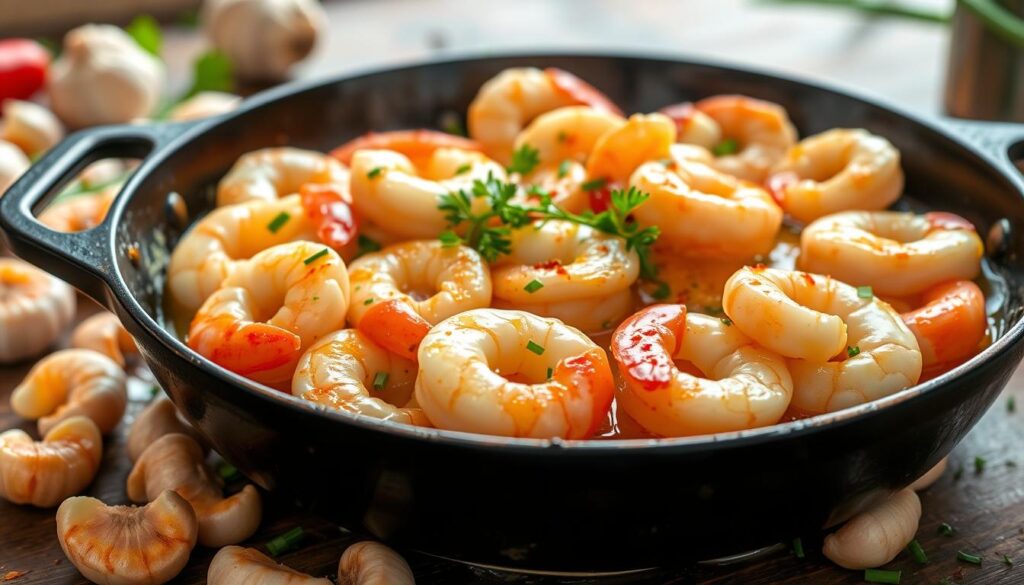 garlic butter shrimp skillet