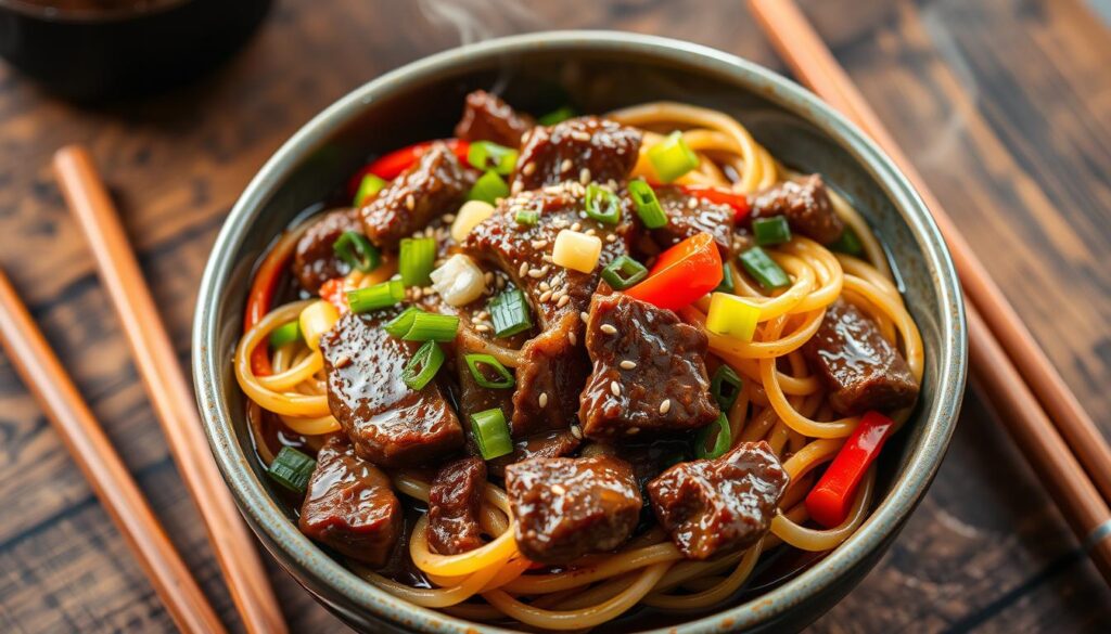 mongolian beef noodles high protein jlalsamfit