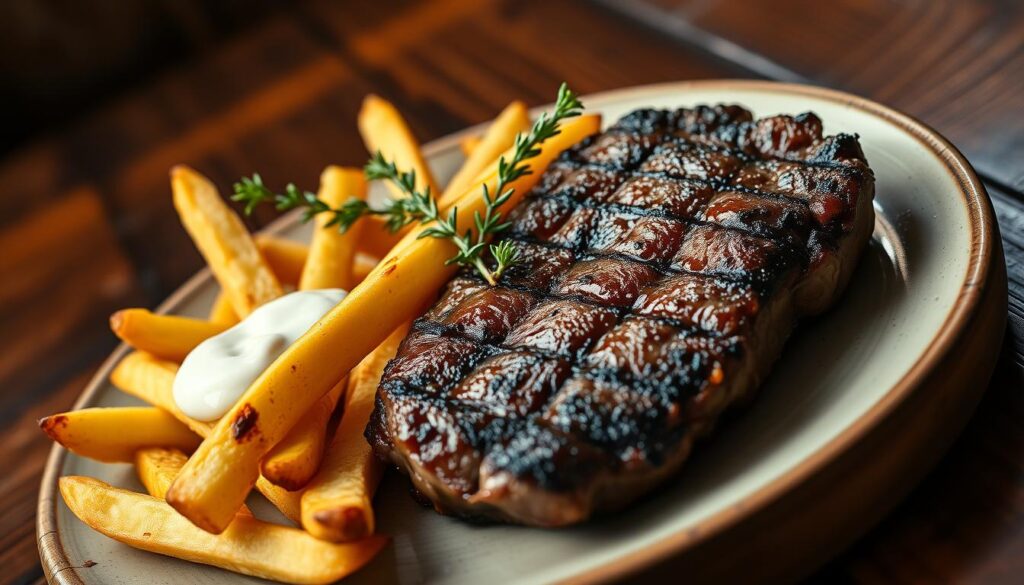 steak frites plating